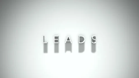 Leads 3D title animation with shadows on a white background Stock Footage 297456365