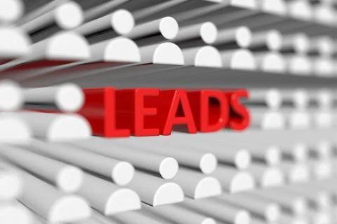 LEADS concept blurred background 3d render illustration Stock Illustration