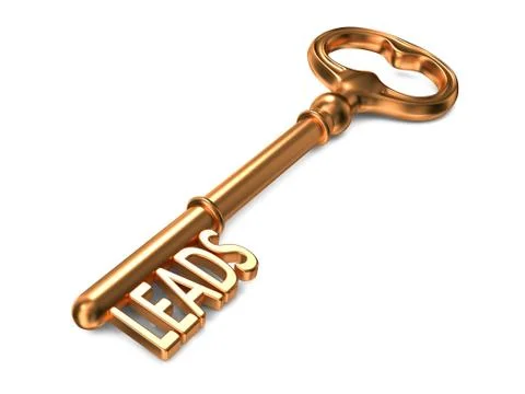 Leads - Golden Key. Stock Illustration