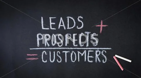 Leads, prospects, customers formula Stock Illustration