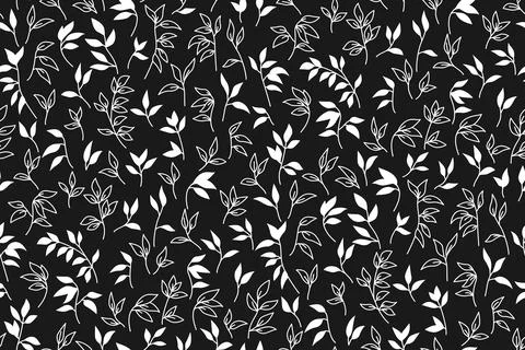 Leaf abstract seamless pattern plant boundless wallpaper botanical ornament Illustrazione stock