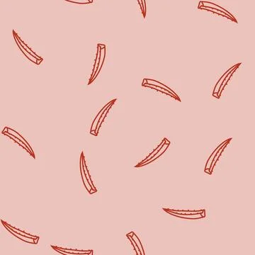 Leaf aloe vera line seamless pattern 스톡 일러스트