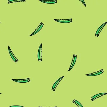 Leaf aloe vera vector seamless pattern Illustrazione stock