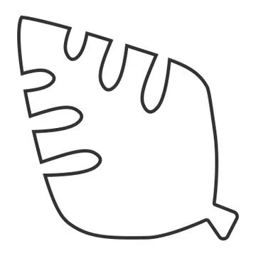 Leaf of an ancient tree contour Stock Illustration