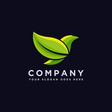 Leaf and bird logo icon vector Stock Illustration