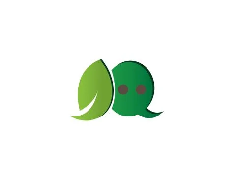 Leaf and chat icon in an ecological dialog for logo design Stock Illustration
