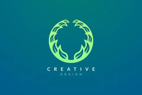 Leaf and circle combination logo design for spa, hotel, beauty, health, fashi Stock Illustration
