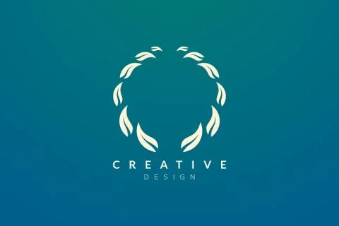 Leaf and circle combination logo design for spa, hotel, beauty, health, fashi Stock Illustration