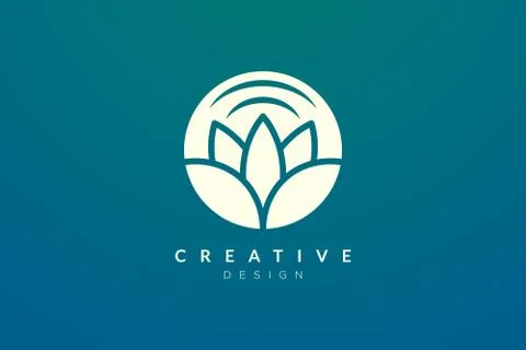 Leaf and circle combination logo design for spa, hotel, beauty, health, fashi Illustrazione stock