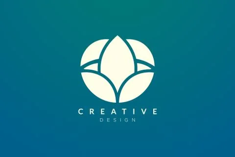 Leaf and circle combination logo design for spa, hotel, beauty, health, fashi Stock Illustration