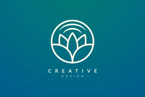 Leaf and circle combination logo design for spa, hotel, beauty, health, fashi Stock Illustration