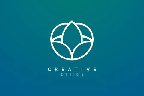 Leaf and circle combination logo design for spa, hotel, beauty, health, fashi Stock Illustration
