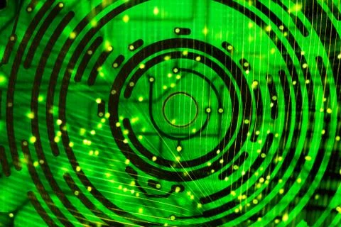 Leaf and circuit Illustrazione stock