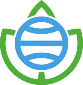 Leaf and earth icon in flat and geometric style. Stock Illustration
