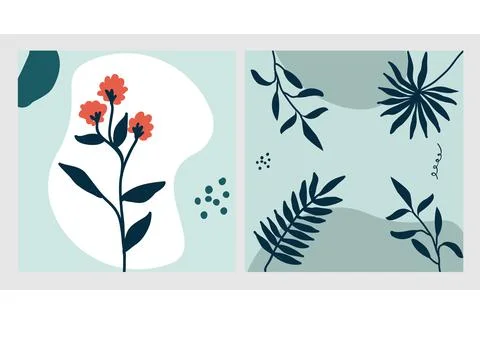 Leaf and flower pattern design Vector illustration modern design. Stock Illustration