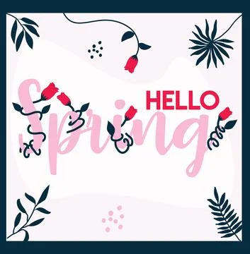 Leaf and flower pattern design Vector illustration modern design. Hello Sprin イラスト素材