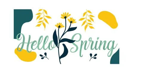 Leaf and flower pattern design Vector illustration modern design. Hello Sprin 스톡 일러스트