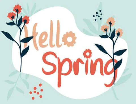 Leaf and flower pattern design Vector illustration modern design. Hello sprin 스톡 일러스트