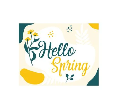 Leaf and flower pattern design Vector illustration modern design.Hello spring Stock Illustration