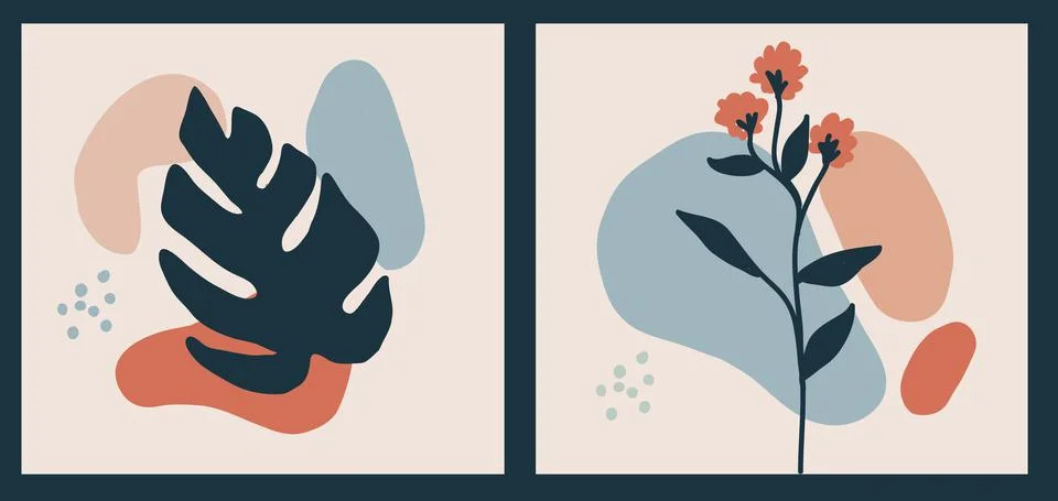 Leaf and flower pattern design Vector illustration modern design. Stock Illustration