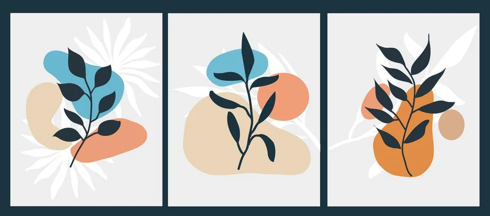 Leaf and flower pattern design Vector illustration modern design. Stock Illustration