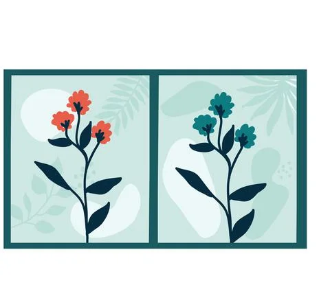Leaf and flower pattern design Vector illustration modern design. Stock Illustration