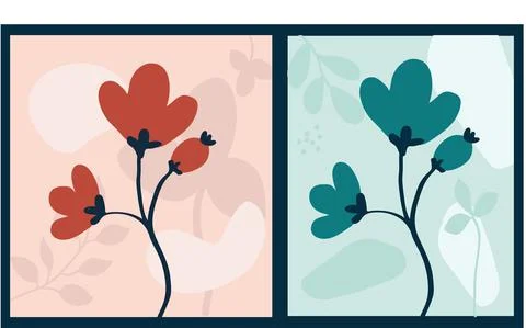 Leaf and flower pattern design Vector illustration modern design. Stock Illustration