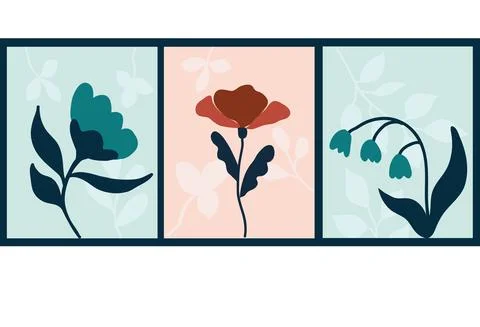 Leaf and flower pattern design Vector illustration modern design. Stock Illustration