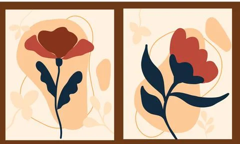 Leaf and flower pattern design Vector illustration modern design. Stock Illustration
