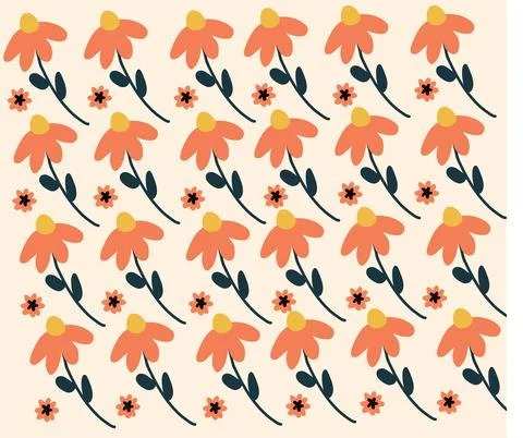 Leaf and flower pattern design Vector illustration modern design. Stock Illustration