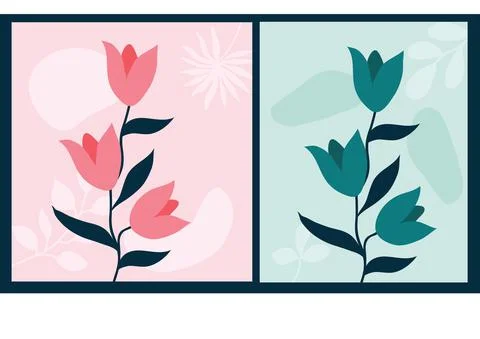 Leaf and flower pattern design Vector illustration modern design. イラスト素材