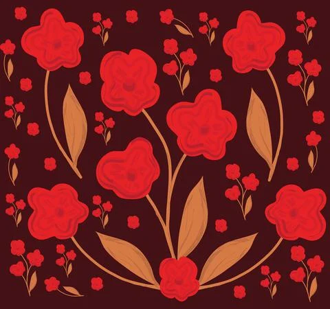 Leaf and flower pattern design Vector illustration modern design イラスト素材