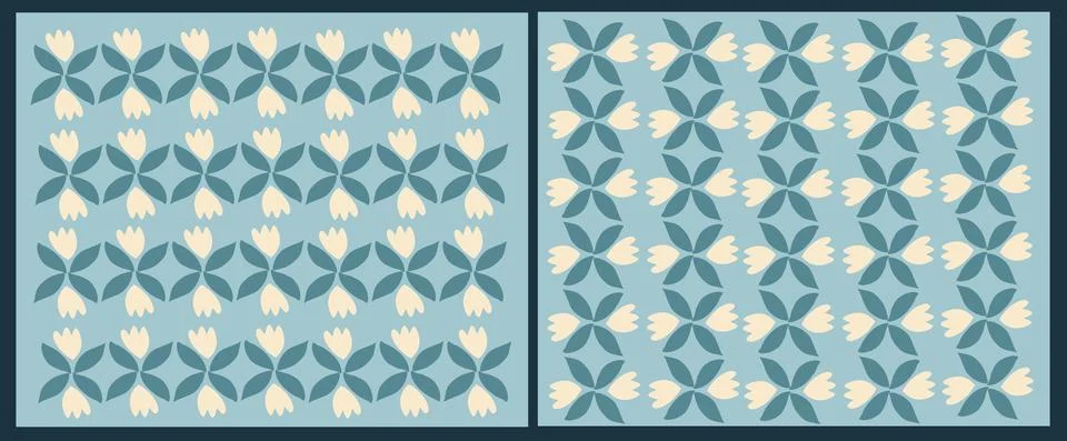 Leaf and flower pattern design Vector illustration modern design. Stock Illustration