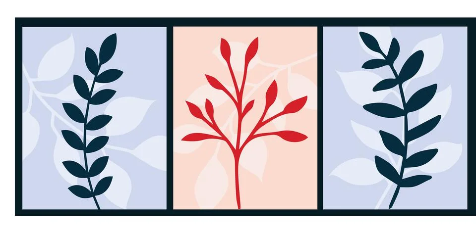Leaf and flower pattern design Vector illustration modern design. Stock Illustration