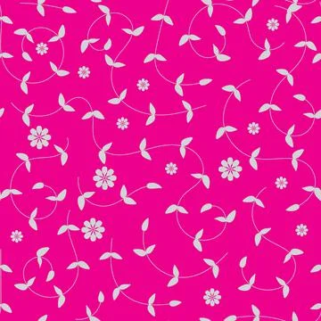 Leaf and flower seamless pattern for your fabric design. Pink color. Vector Stock Illustration