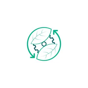 Leaf and gear vector logo design Stock Illustration