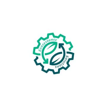 Leaf and gear vector logo design Stock Illustration
