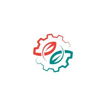 Leaf and gear vector logo design Stock Illustration