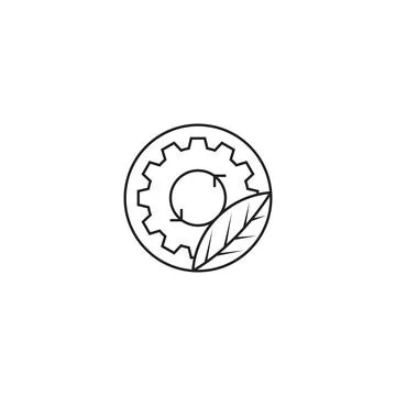 Leaf and gear vector logo design Stock Illustration
