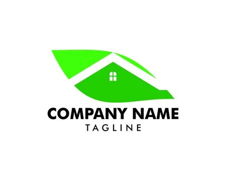 Leaf and Green House Logo Template Ilustración de archivo