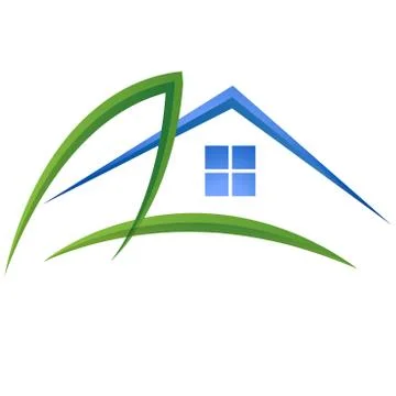 Leaf and house logo vector Stockillustratie