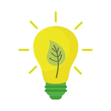 Leaf and light bulb Stock Illustration