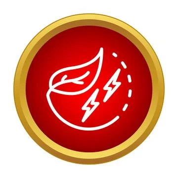 Leaf and lightning icon symbolizing green energy power Stock Illustration
