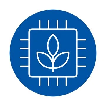 Leaf and Microchip Symbolizing Technology and Nature Integration Stock Illustration