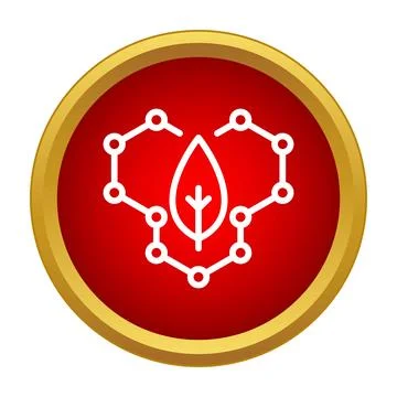 Leaf and molecule structure symbolizing natural chemistry icon Stock Illustration