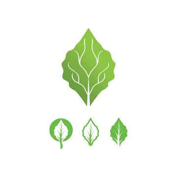 LEAF AND NATURE TREE LOGO FOR BUSINESS VECTOR GREEN PLANT ECOLOGY DESIGN Stock Illustration