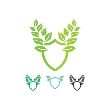 LEAF AND NATURE TREE LOGO FOR BUSINESS VECTOR GREEN PLANT ECOLOGY DESIGN Illustrazione stock