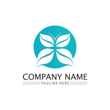 LEAF AND NATURE TREE LOGO FOR BUSINESS VECTOR GREEN PLANT ECOLOGY DESIGN 스톡 일러스트