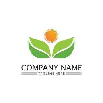 LEAF AND NATURE TREE LOGO FOR BUSINESS VECTOR GREEN PLANT ECOLOGY DESIGN Stock Illustration