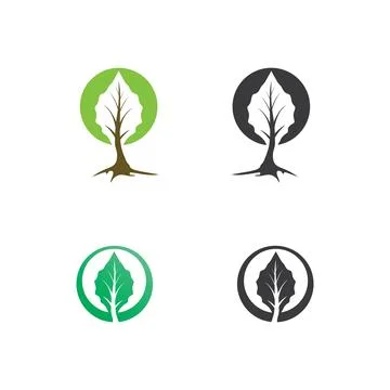LEAF AND NATURE TREE LOGO FOR BUSINESS VECTOR GREEN PLANT ECOLOGY DESIGN Illustrazione stock